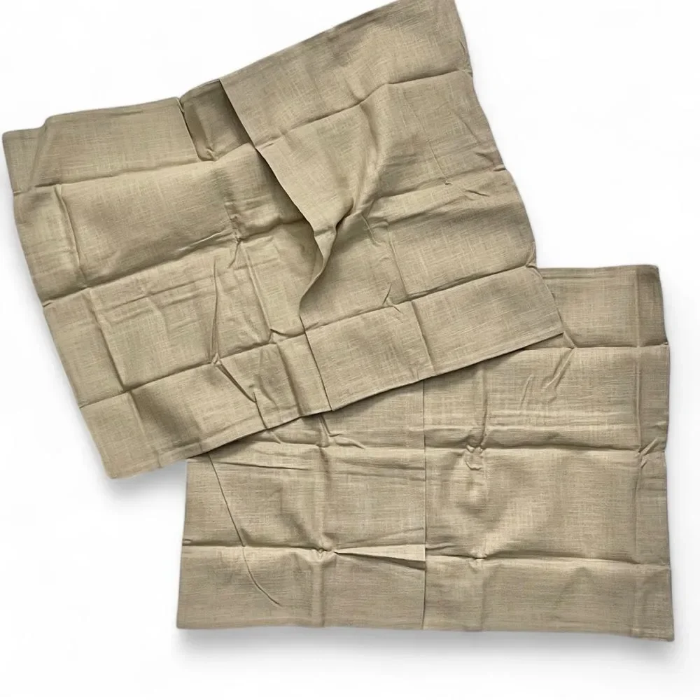 West Elm Dark Flax Warm Gray Melange Linen Cotton Blend Pillow Shams NWT